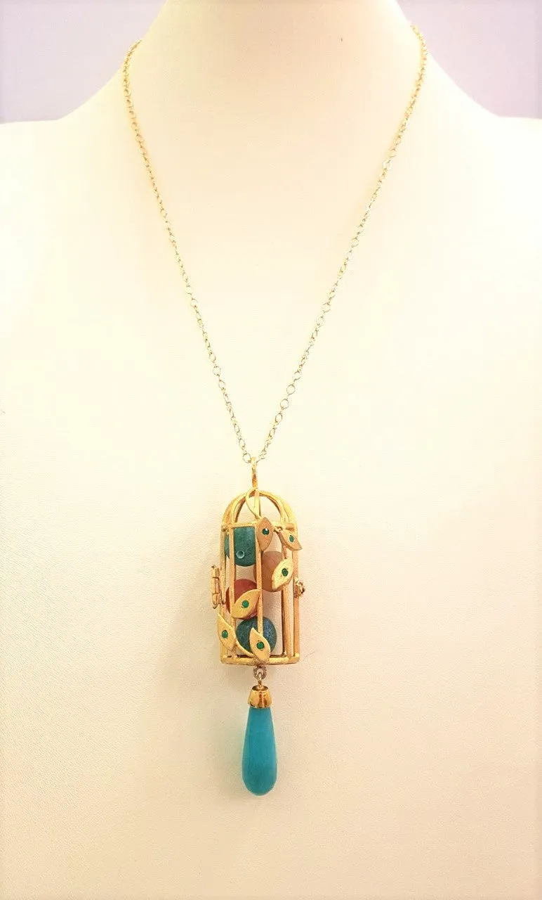 Hawla Locket with Amazonite Pendant