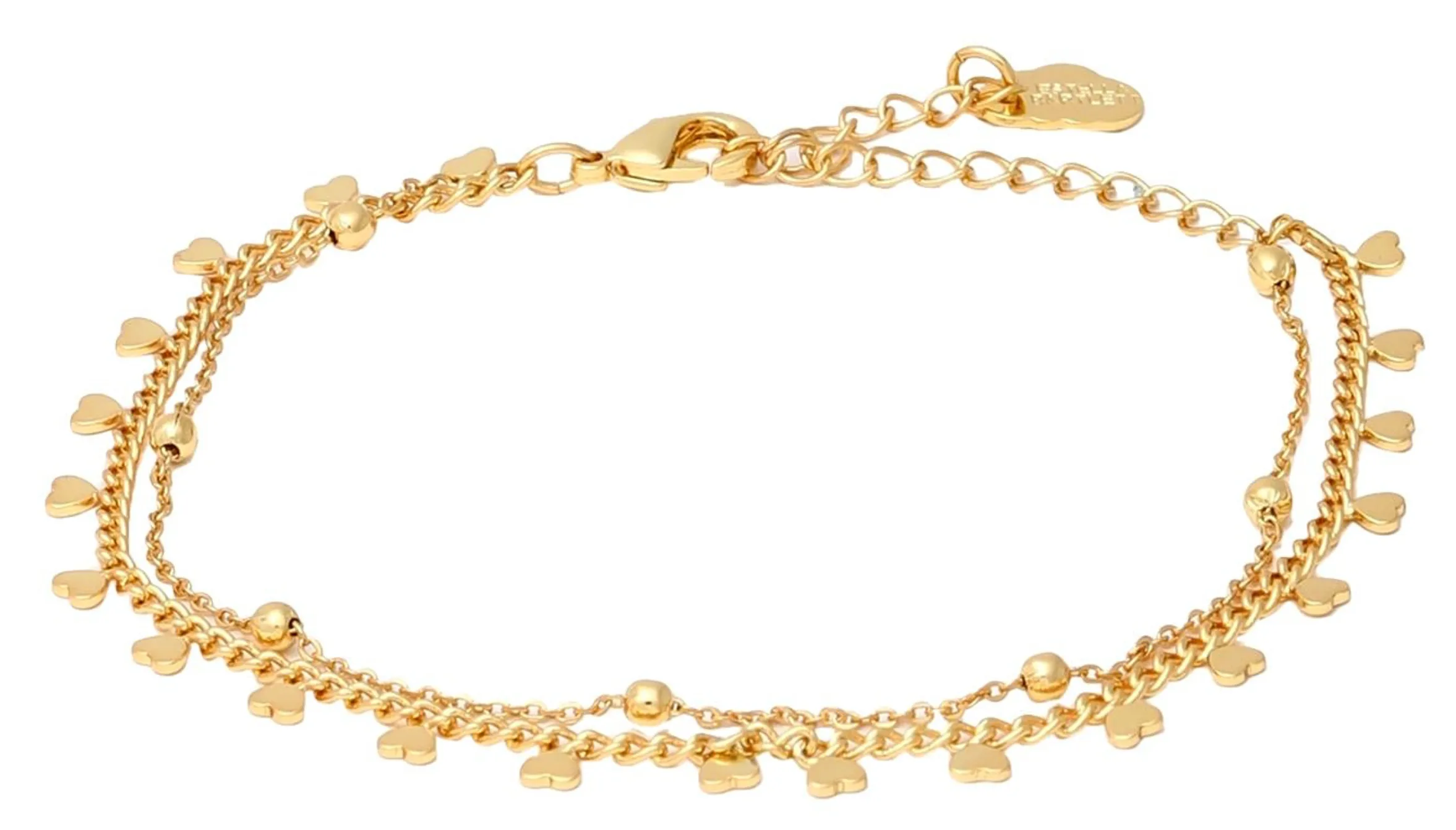 Heart And Ball Chain Double Bracelet