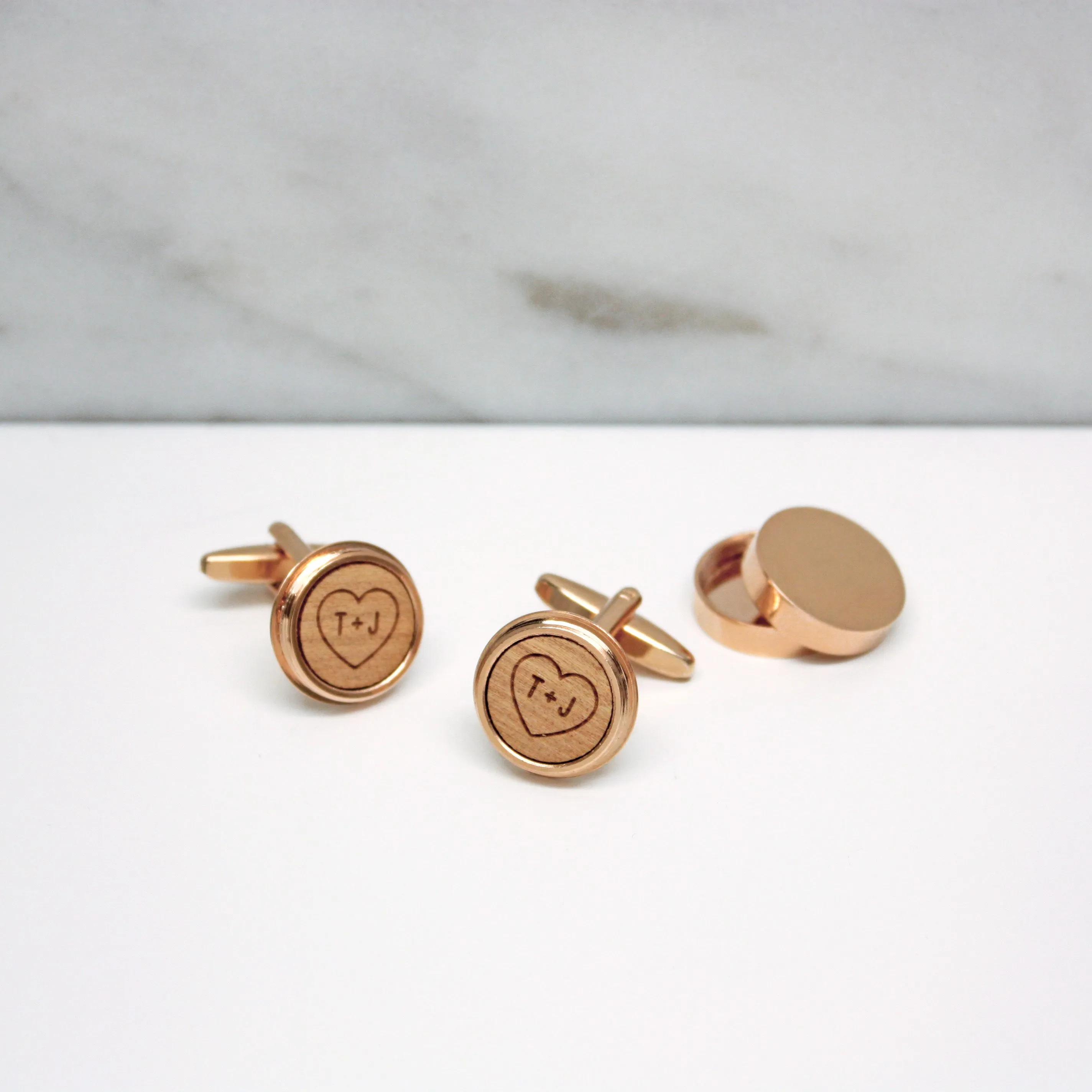 Hidden Heart And Initial Twist Cufflinks