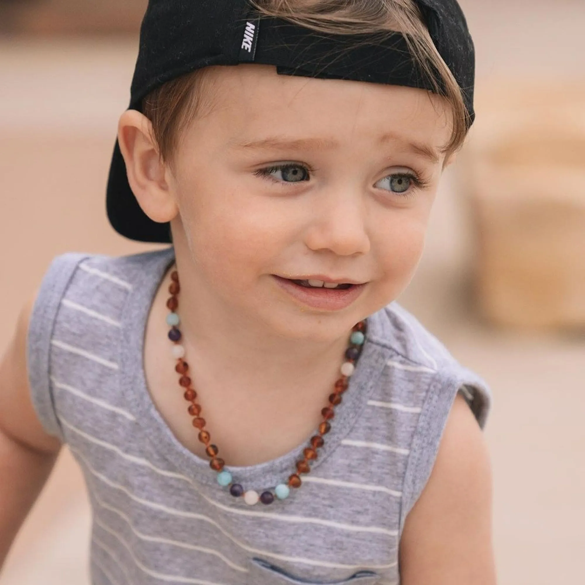 Kids | Mermaid Mix   Raw Cognac Amber Necklace