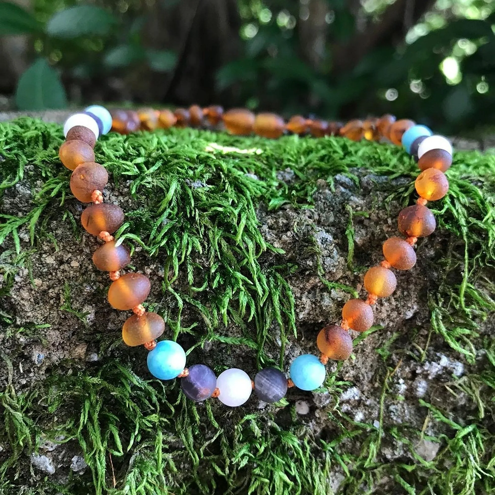 Kids | Mermaid Mix   Raw Cognac Amber Necklace