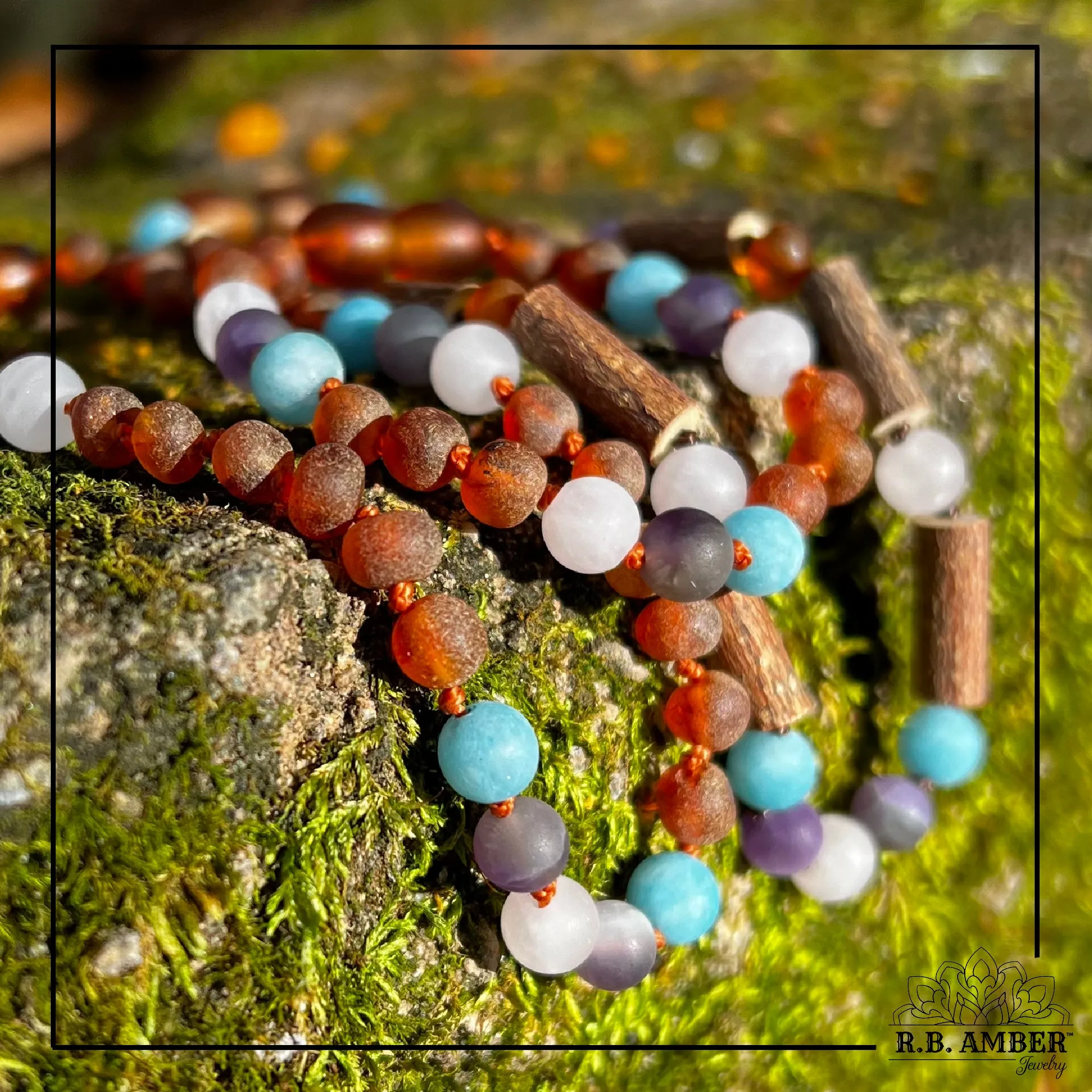 Kids | Mermaid Mix   Raw Cognac Amber Necklace