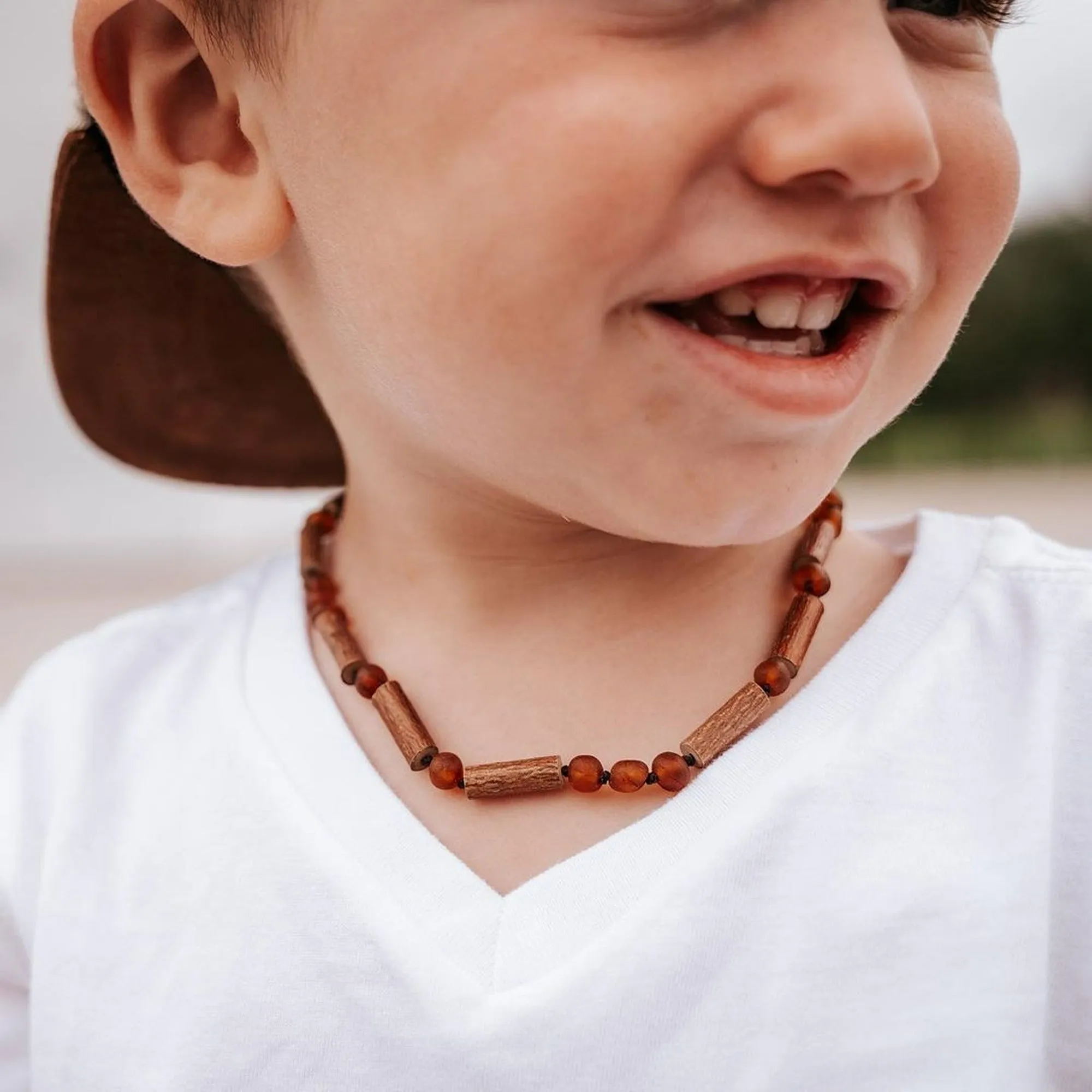 Kids | Raw Cognac Amber   Hazelwood Necklace