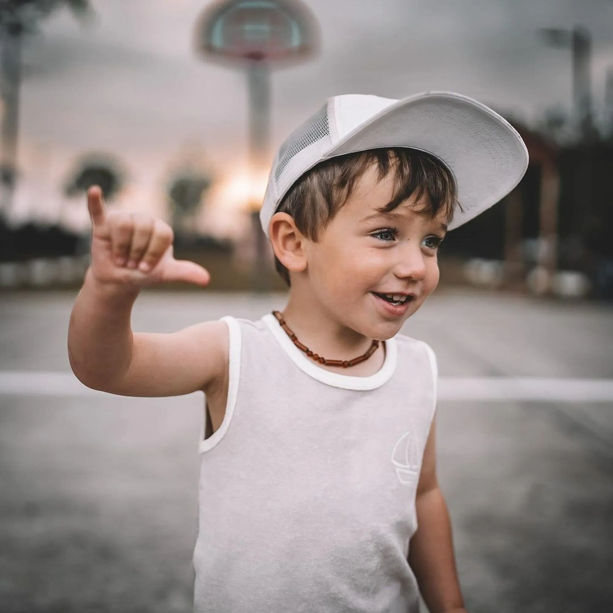Kids | Raw Cognac Amber   Hazelwood Necklace