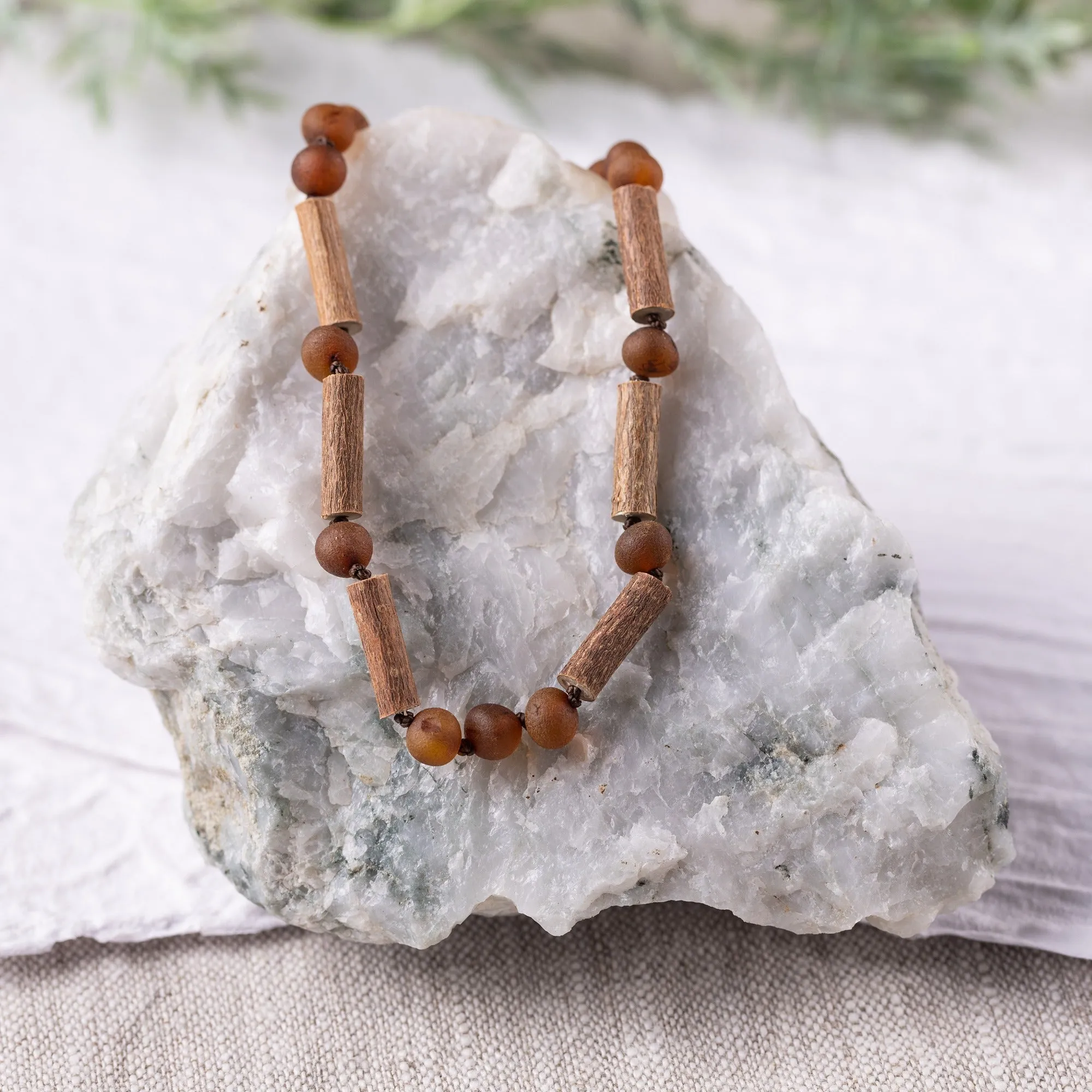 Kids | Raw Cognac Amber   Hazelwood Necklace