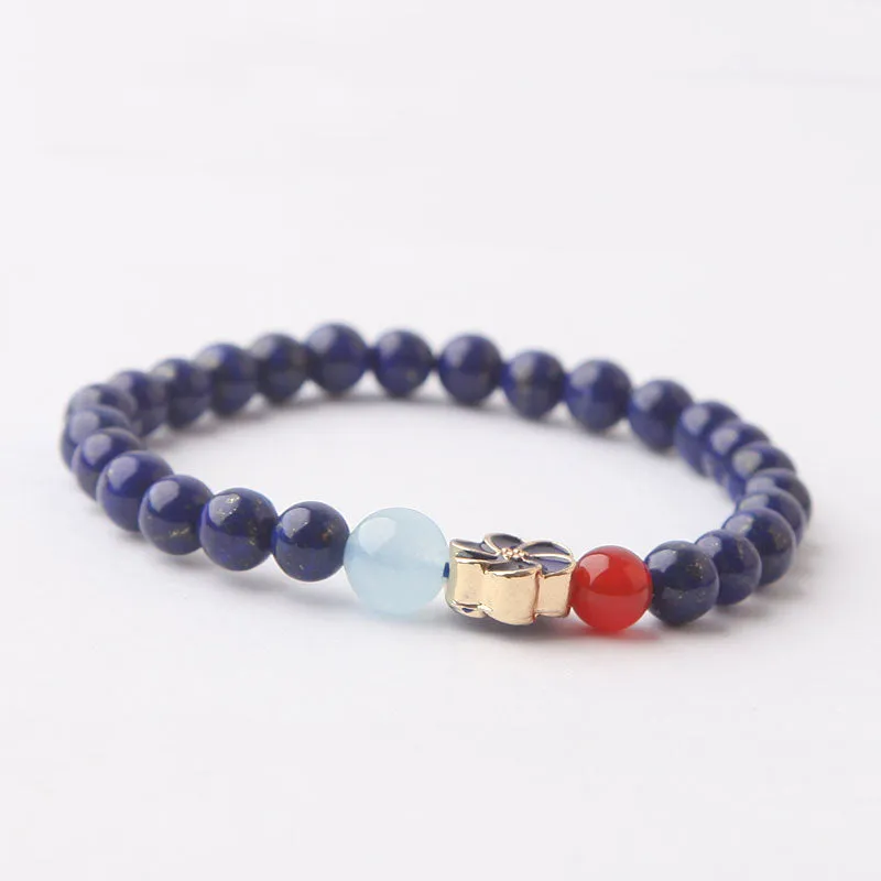 Lapis Lazuli Beaded Bracelets December Birthstone Gemstone Jewelry Accessories for Women