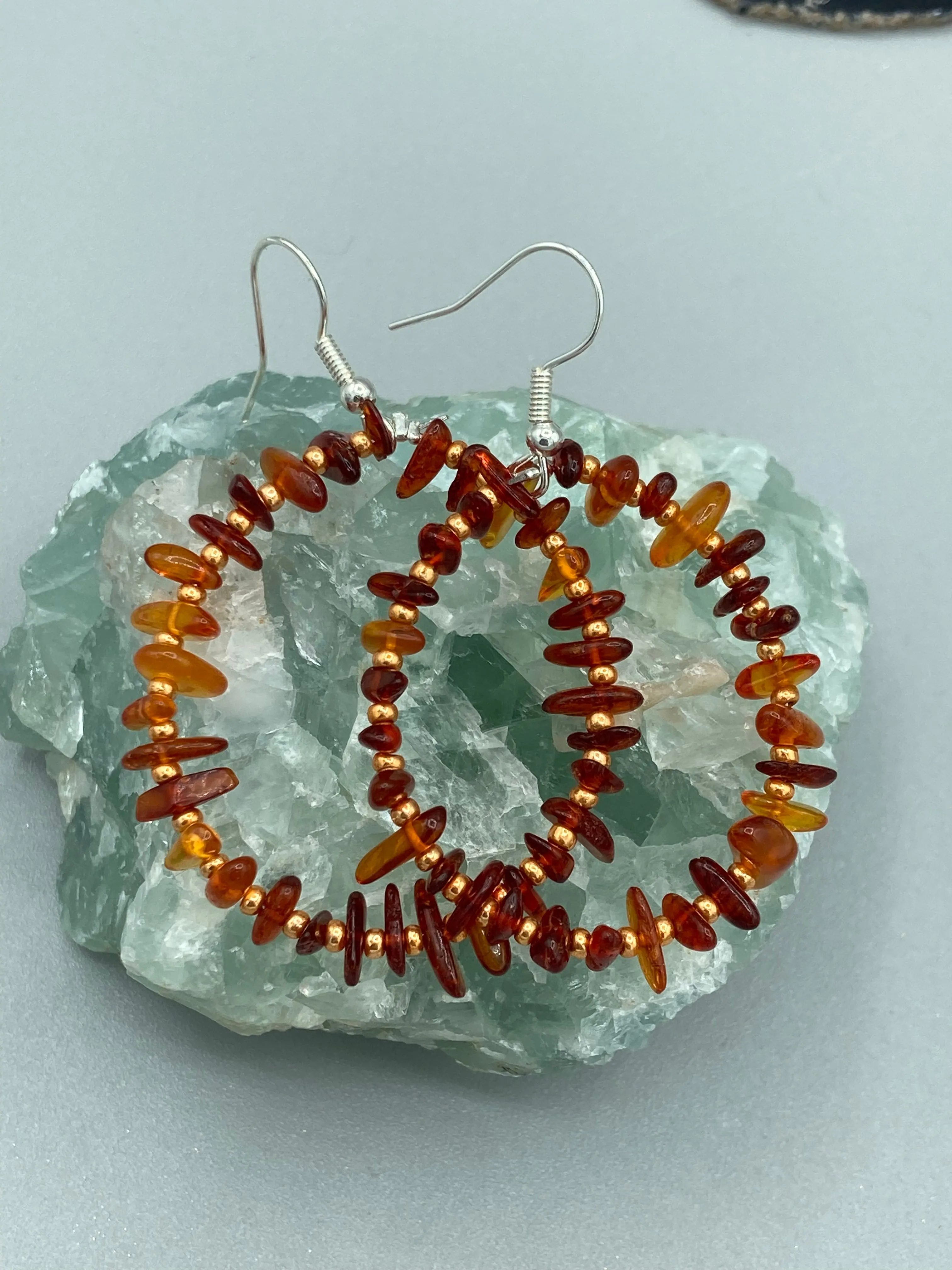 Large And Chunky Hand Beaded Necklace, Shabby Chic, Hippie, Bohemian, Fall Harvest Jewelry, Glow In The Dark Glass Beads