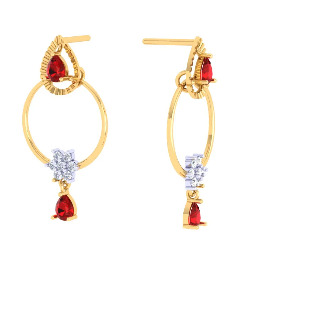 Light-weight Gold Diamond Earrings