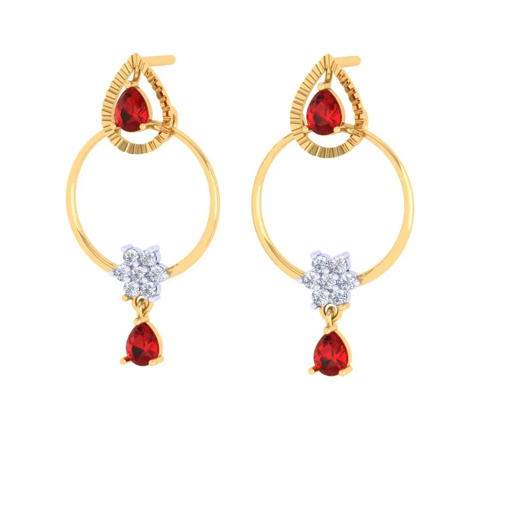 Light-weight Gold Diamond Earrings