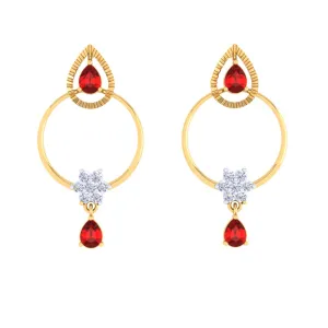 Light-weight Gold Diamond Earrings