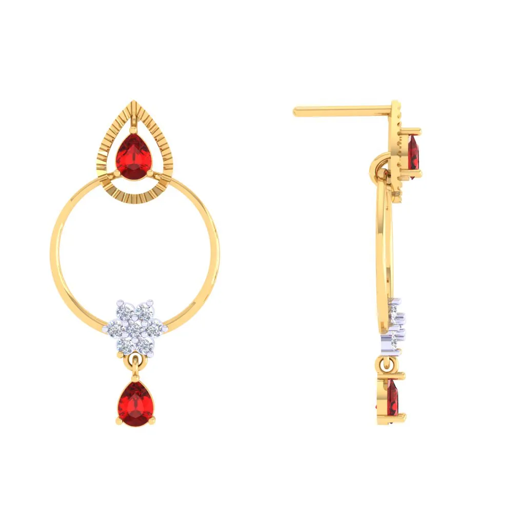 Light-weight Gold Diamond Earrings