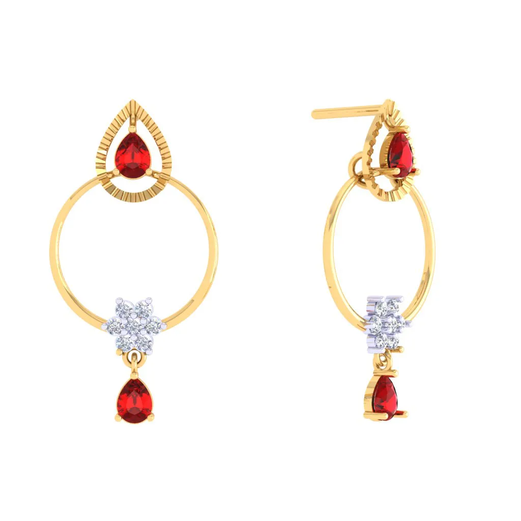 Light-weight Gold Diamond Earrings
