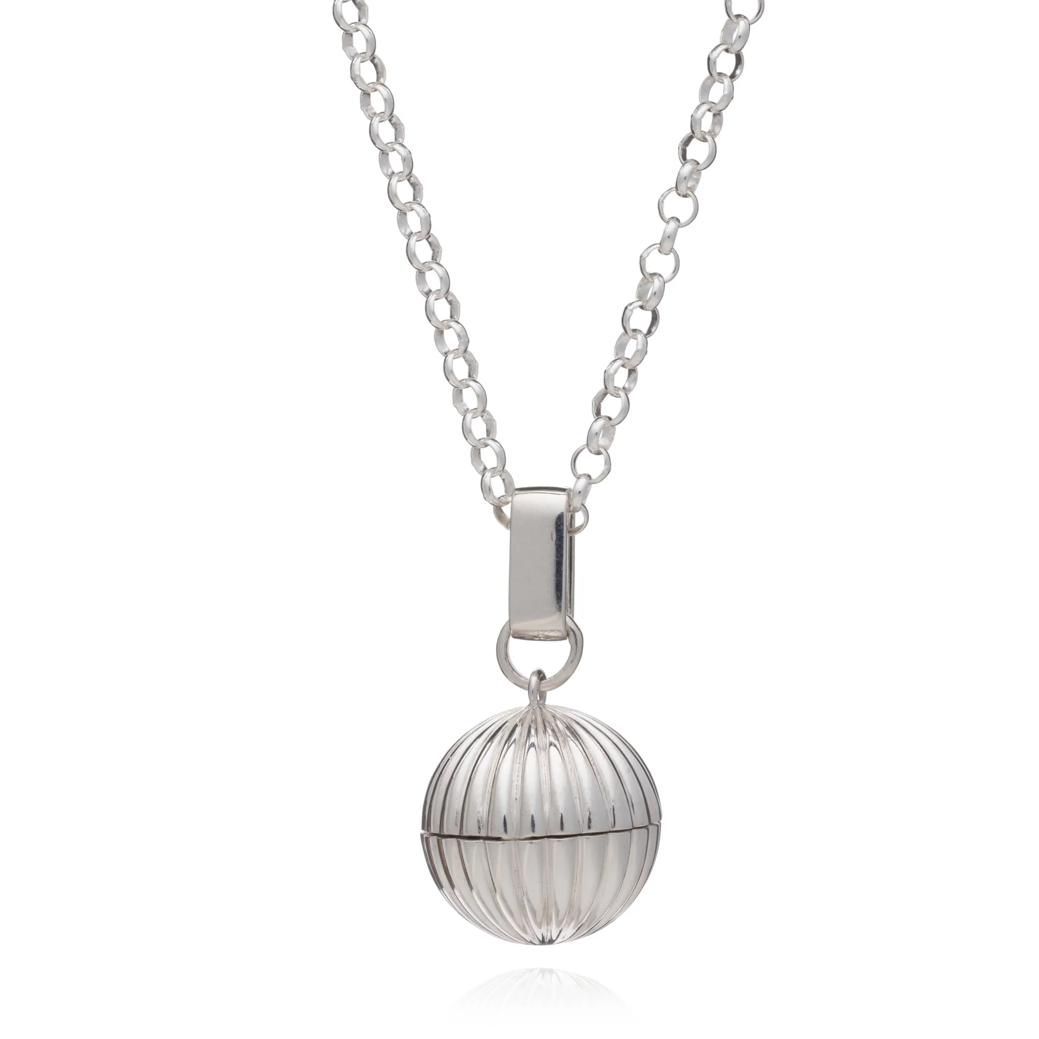 Long Momento Locket Necklace - Silver - TBN5S