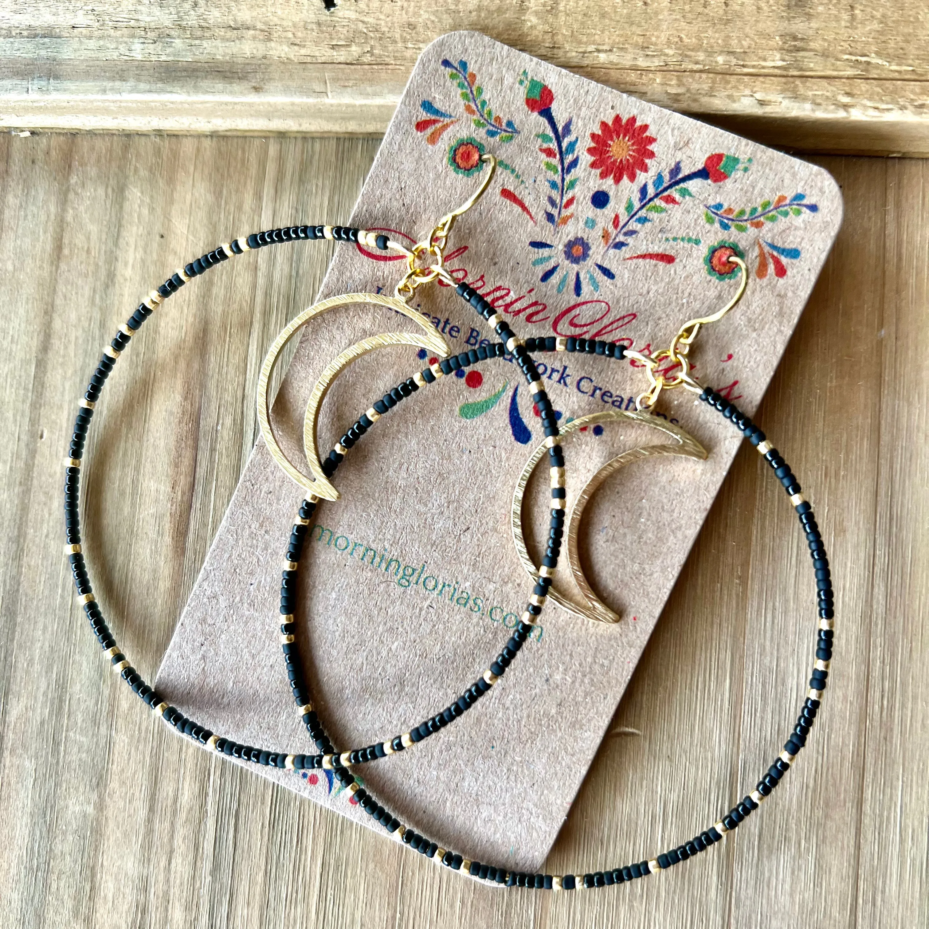 Luna Moon Beaded Hoops