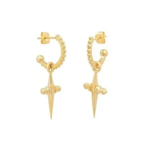 Luv Aj Mini Cross Hoops Gold