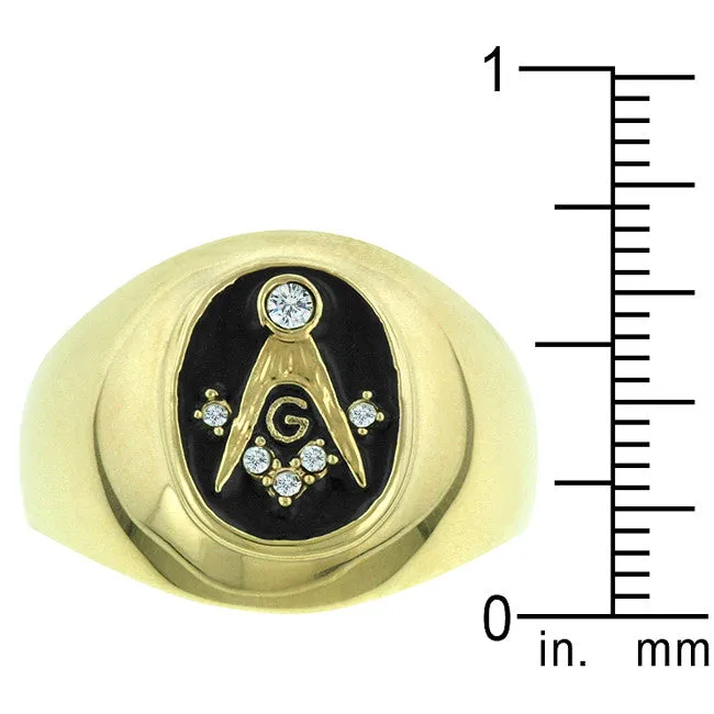 Masonic Ring in Onyx