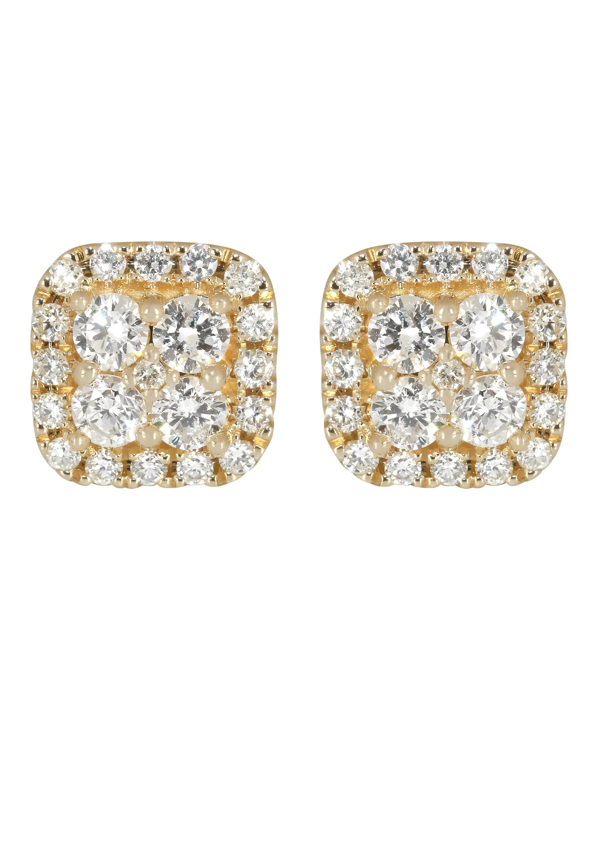 Mens Stud Diamond Earrings | 0.77 Carats 14K Yellow Gold