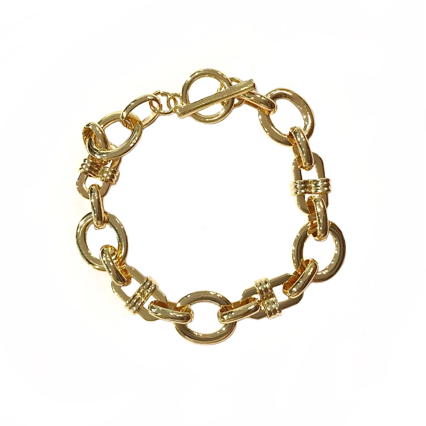 Mix Chain Link Toggle Bracelet