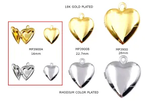 MP3900A Heart Locket 13mmx16mm CHOOSE COLOR BELOW