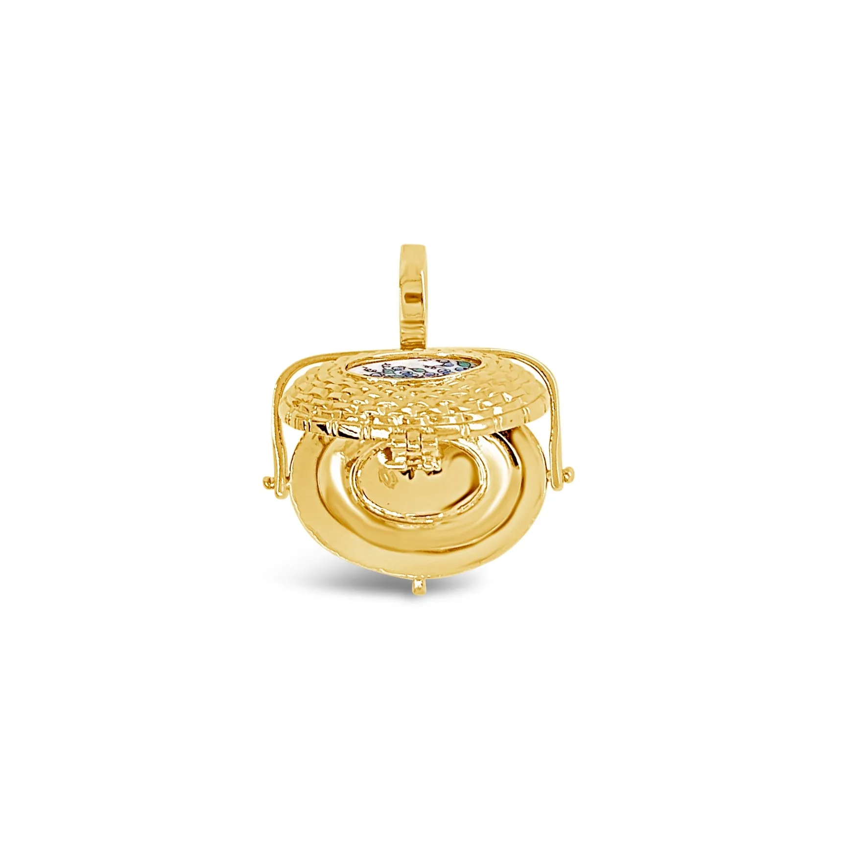 Nantucket Scrimshaw Basket Locket