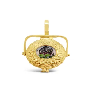 Nantucket Scrimshaw Basket Locket