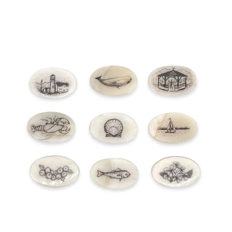 Nantucket Scrimshaw Basket Locket