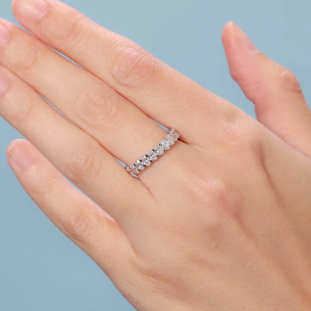 Oval Shape Diamond Eternity Ring Band (2.00 ct.) in Platinum