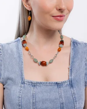 Paparazzi Necklace: "Beauty Culture - Orange Necklace (P2RE-OGXX-168DZ)