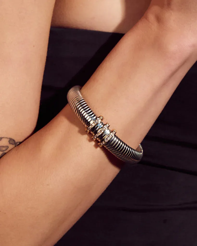Pave Trio Snake Chain Bracelet