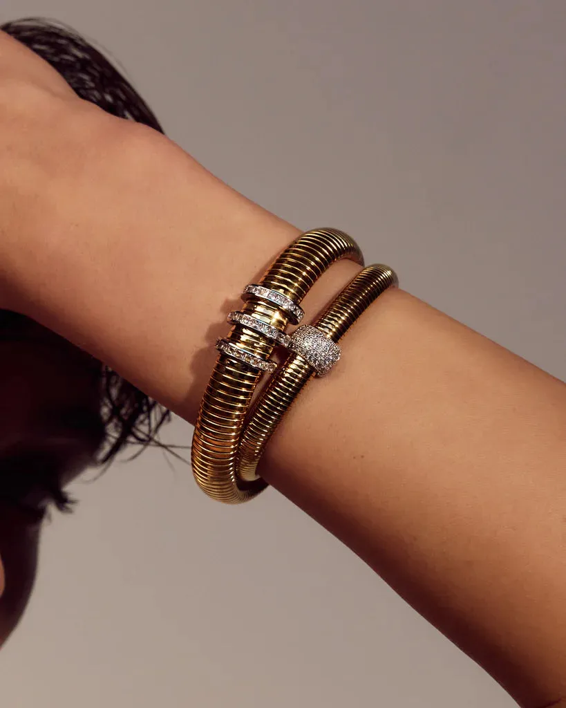 Pave Trio Snake Chain Bracelet