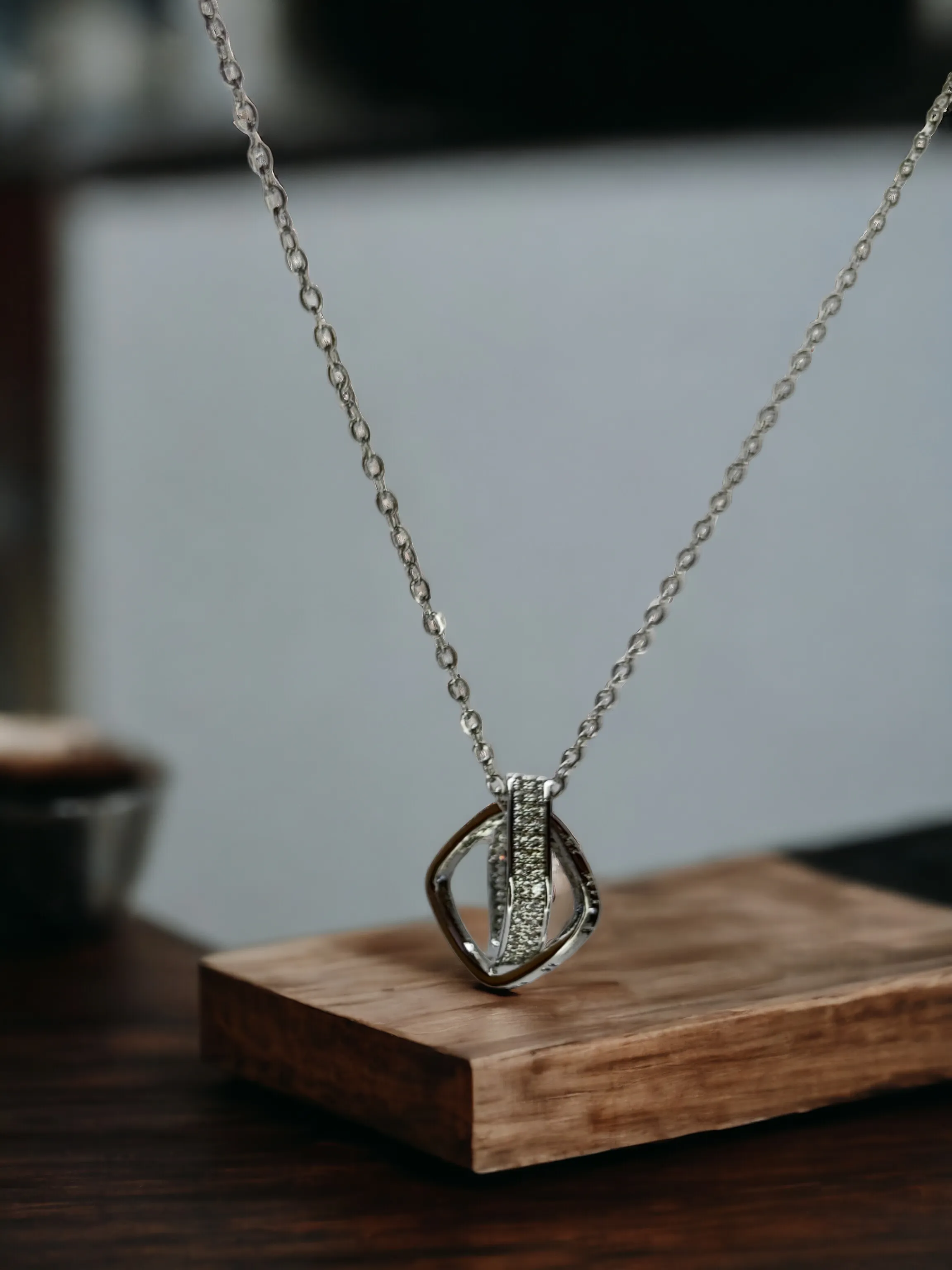 Pearlfect Dual Square American Diamond Locket
