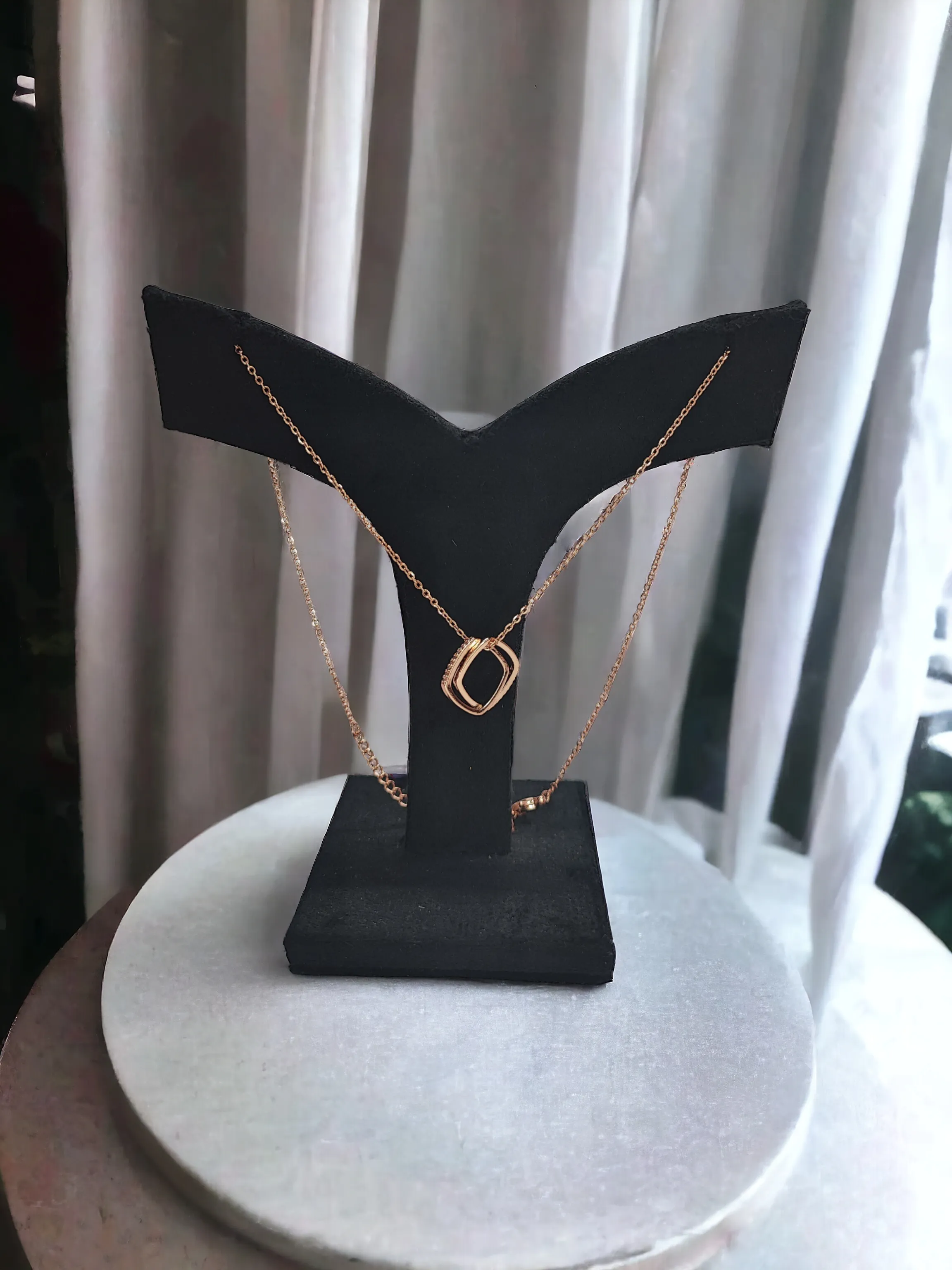 Pearlfect Dual Square Rosegold Locket