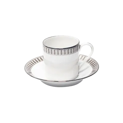 Plumes Platinum Coffee Cup & Saucer