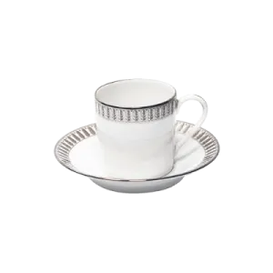Plumes Platinum Coffee Cup & Saucer