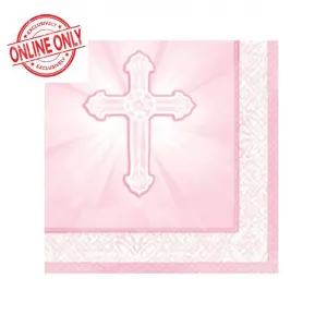 Radiant Cross Pink Cocktail Napkin