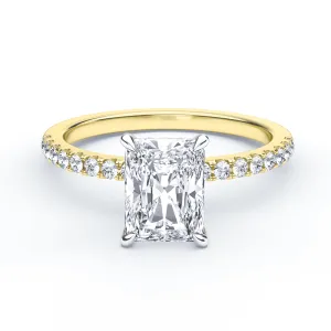 Radiant Cut Low Hidden Halo Pave Ring