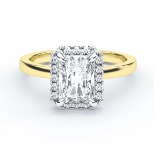 Radiant Cut Simple Halo Ring