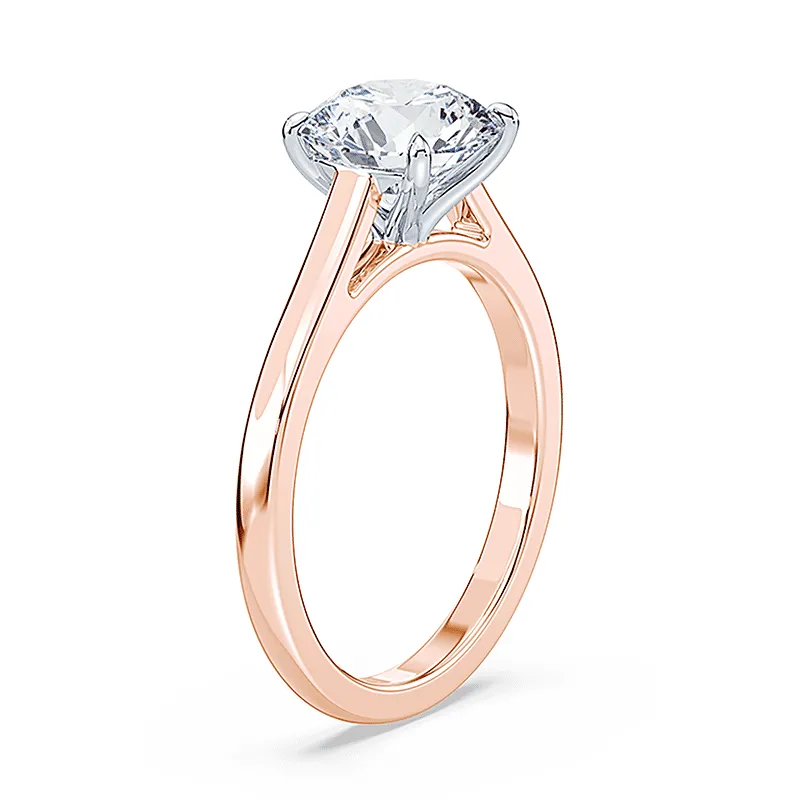 Radiant Cut Slim Cathedral Ring