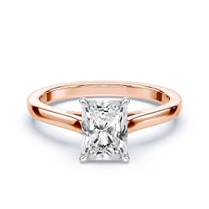 Radiant Cut Slim Cathedral Ring