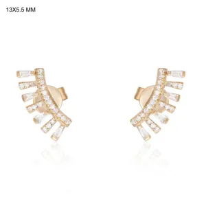 Radiant Sweep Diamond Climber Earrings