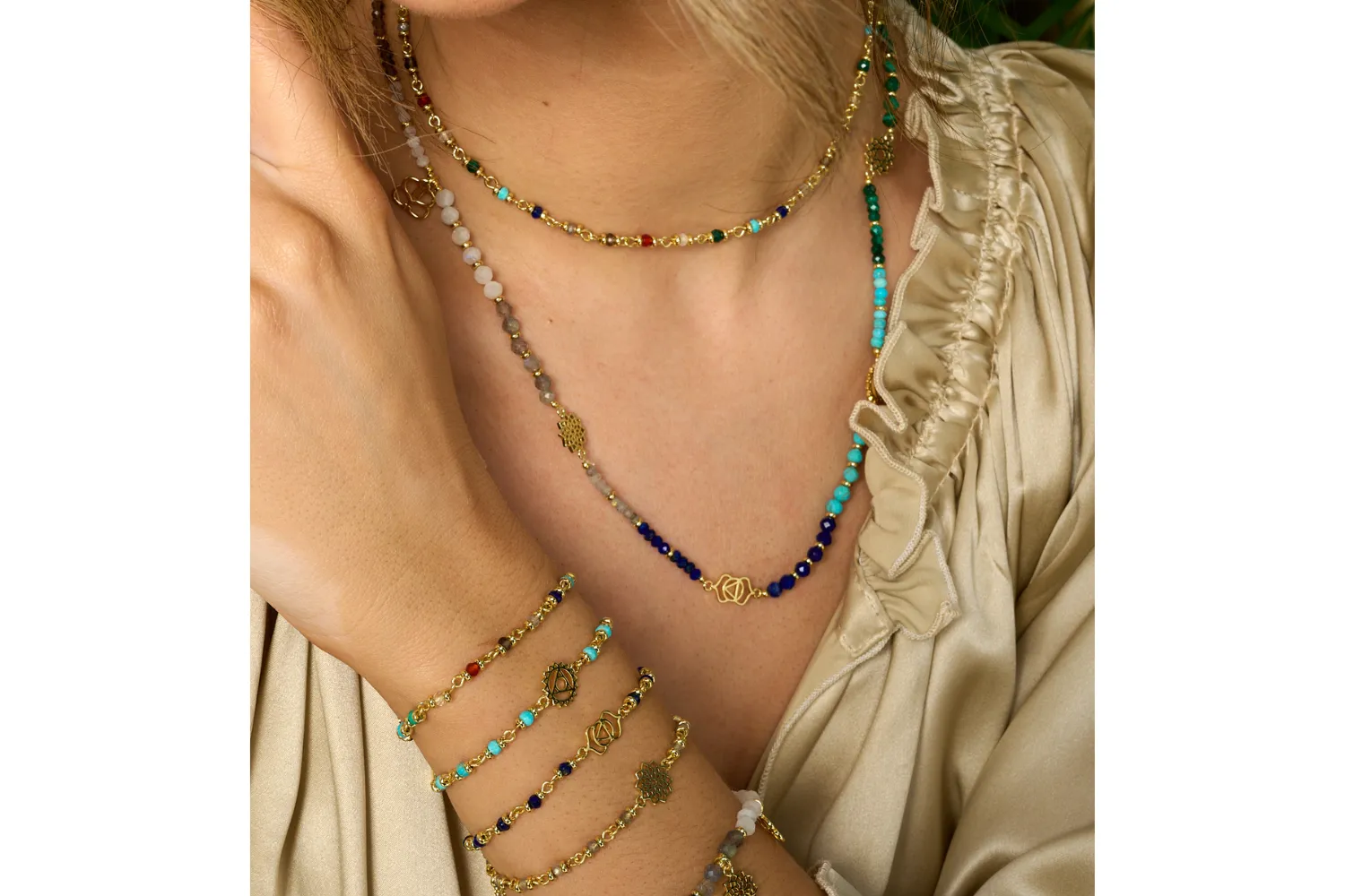 Sphere 2 Way Necklace/Bracelet Silver Multi