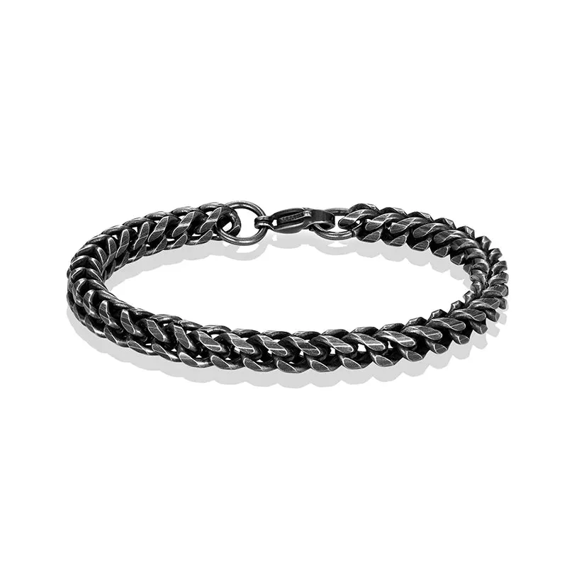 Stainless Steel Chain Men Bracelet Punk Hand Accessories Magnetic Clasp Vintage Wristband Male Jewelry Wholesale Christmas Gifts