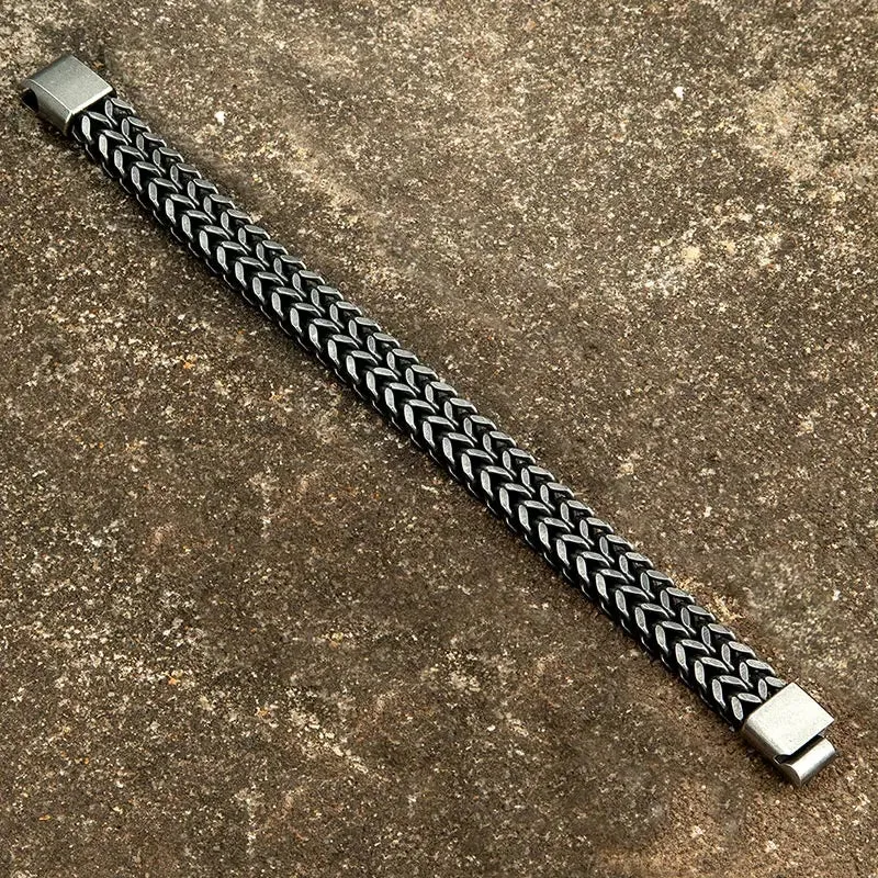 Stainless Steel Chain Men Bracelet Punk Hand Accessories Magnetic Clasp Vintage Wristband Male Jewelry Wholesale Christmas Gifts