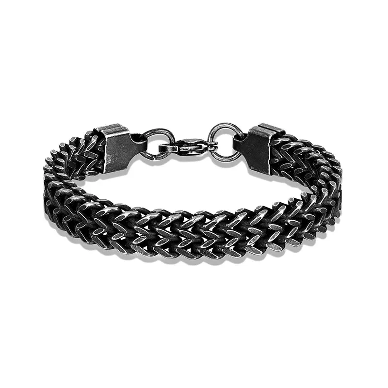 Stainless Steel Chain Men Bracelet Punk Hand Accessories Magnetic Clasp Vintage Wristband Male Jewelry Wholesale Christmas Gifts