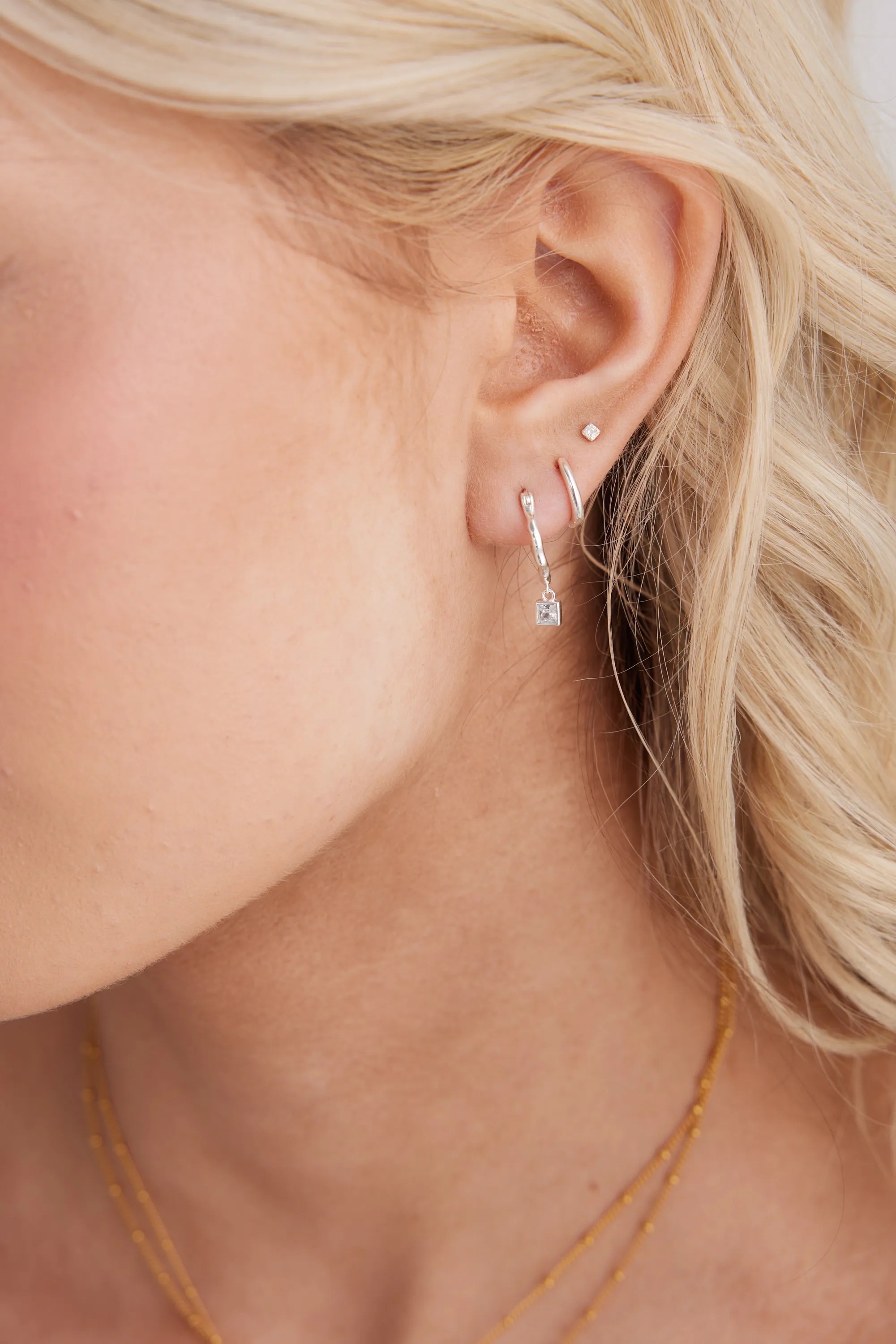 Tia Hoop Earrings Silver