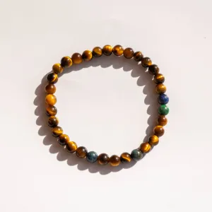 Tiger’s Eye   Chrysocolla Lapis Protection | Beaded Bracelet Men’s Unisex