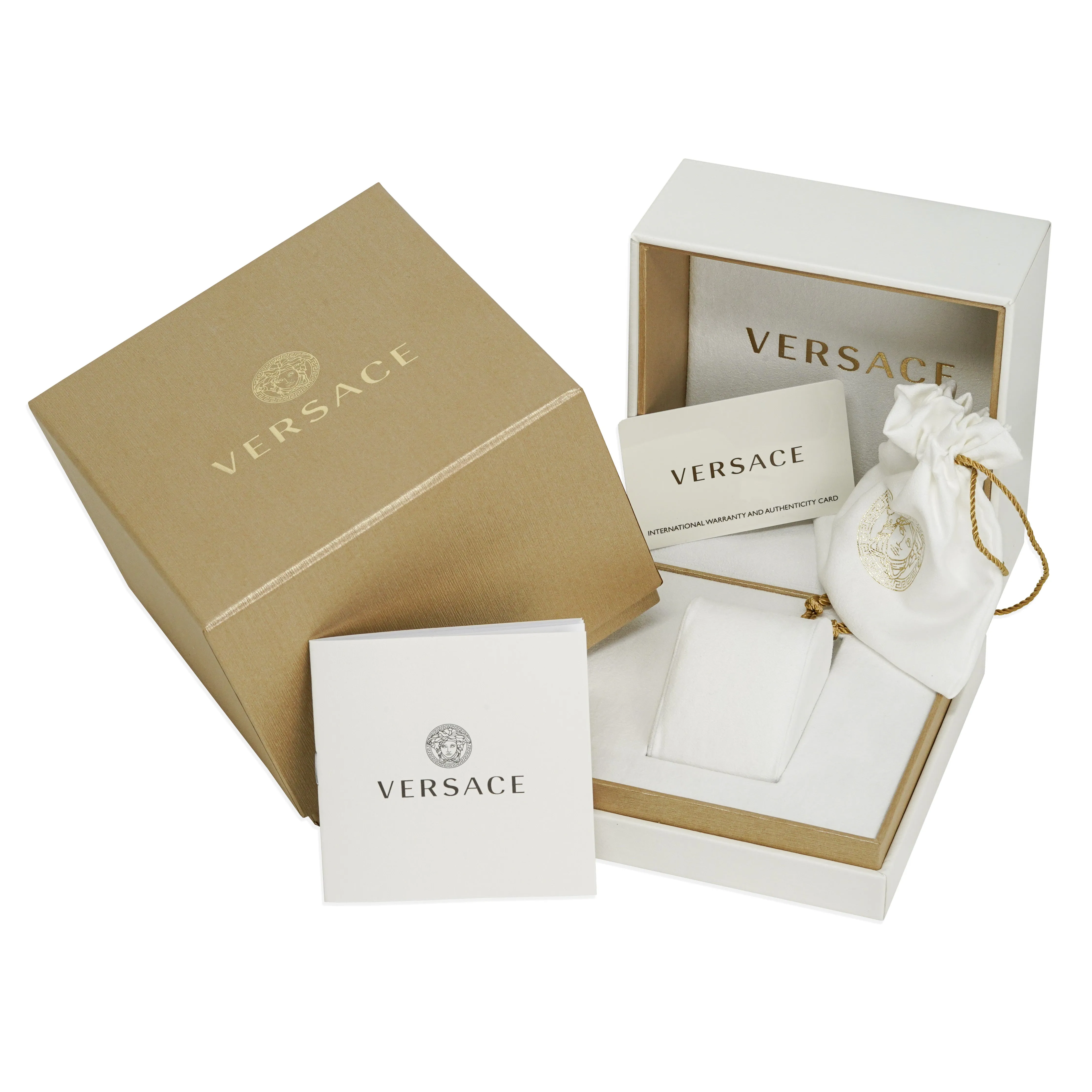 Versace Men's Watch New Chrono 45mm Green Two-Tone Bracelet VE2E00421