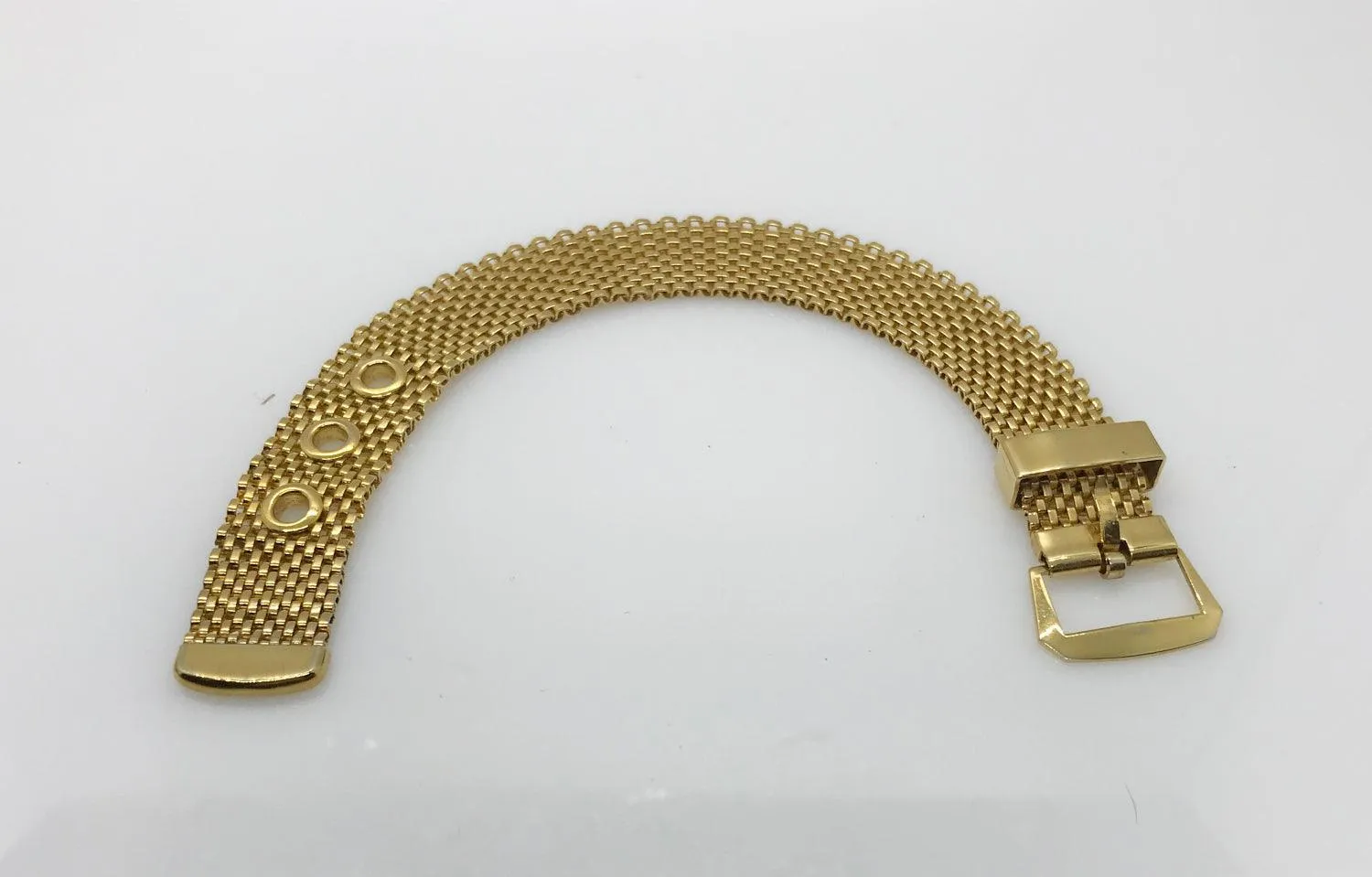 Vintage Crown Trifari Mesh Buckle Bracelet