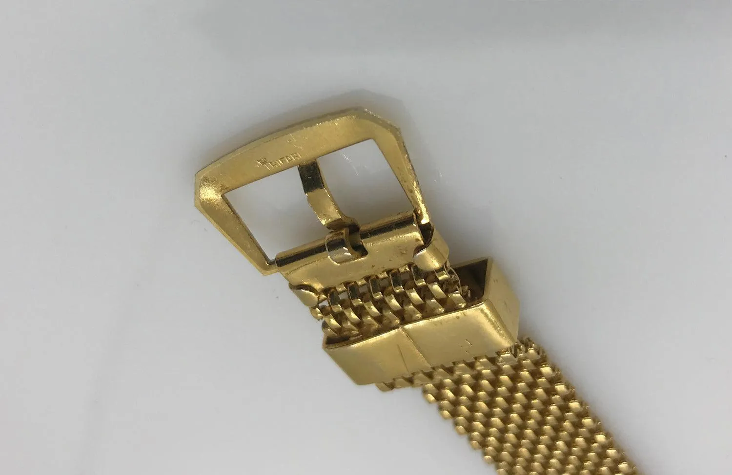 Vintage Crown Trifari Mesh Buckle Bracelet