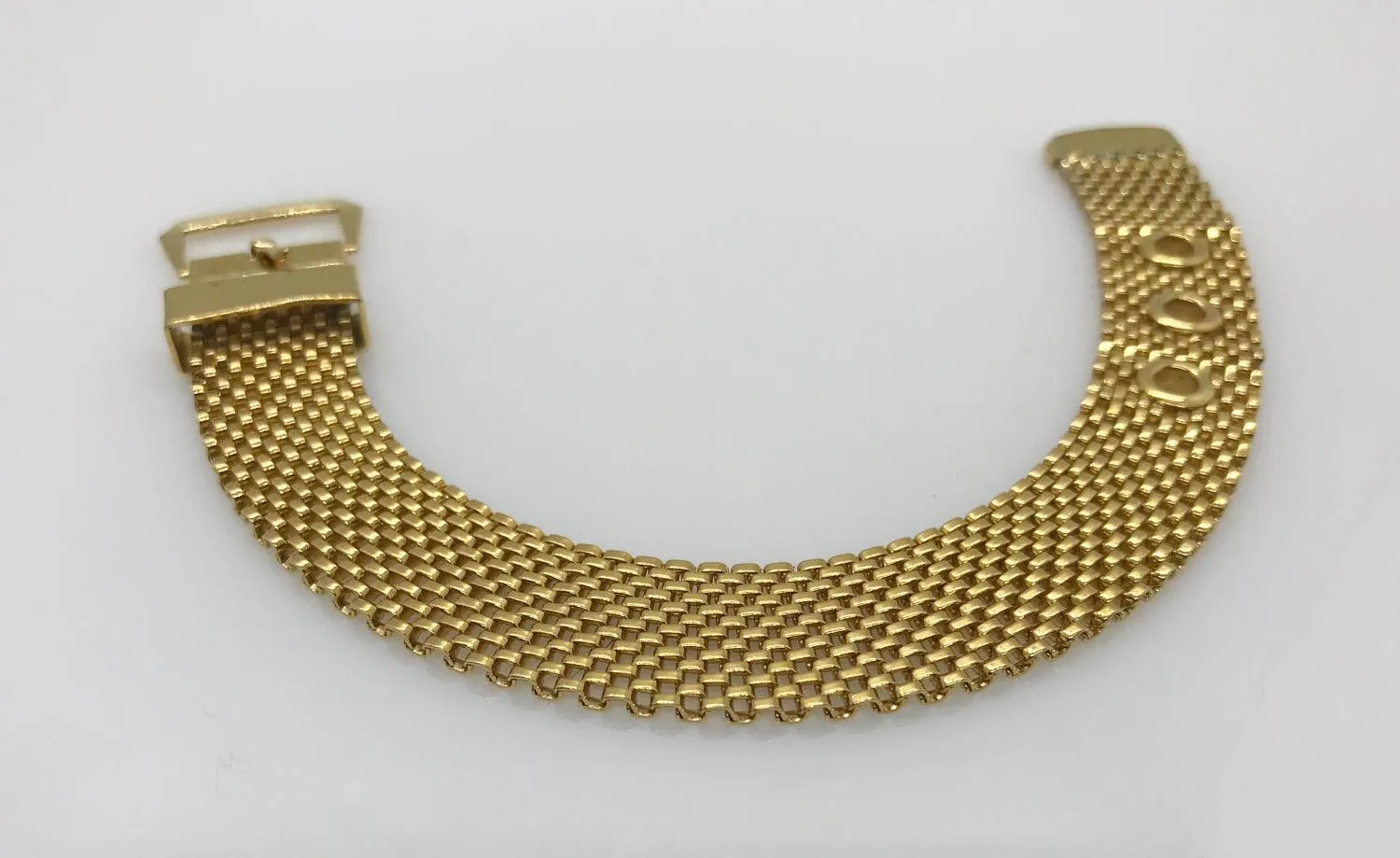 Vintage Crown Trifari Mesh Buckle Bracelet